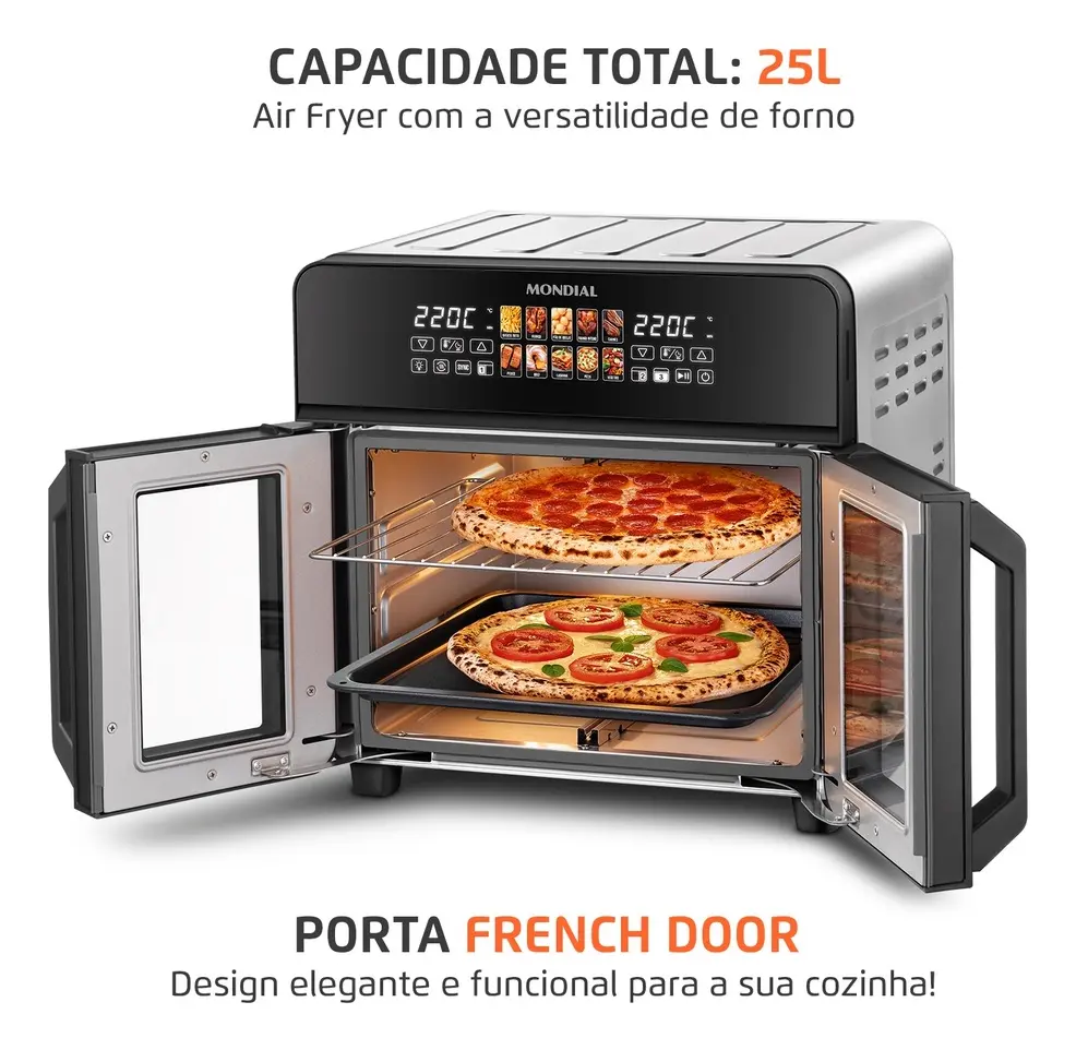 Air Fryer Forno Mondial 25L French Door É Boa? Análise Sincera e Sem Enrolação mo 02